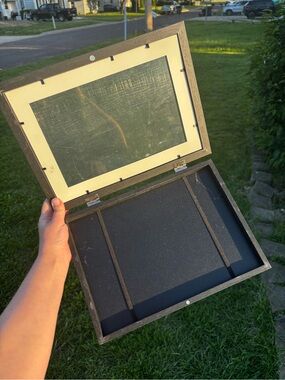Black Wood Display Case with Interior Straps